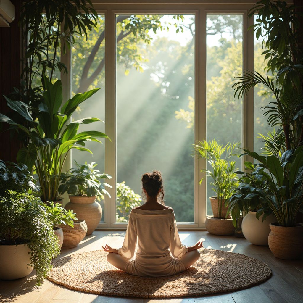 Natural light therapy meditation space